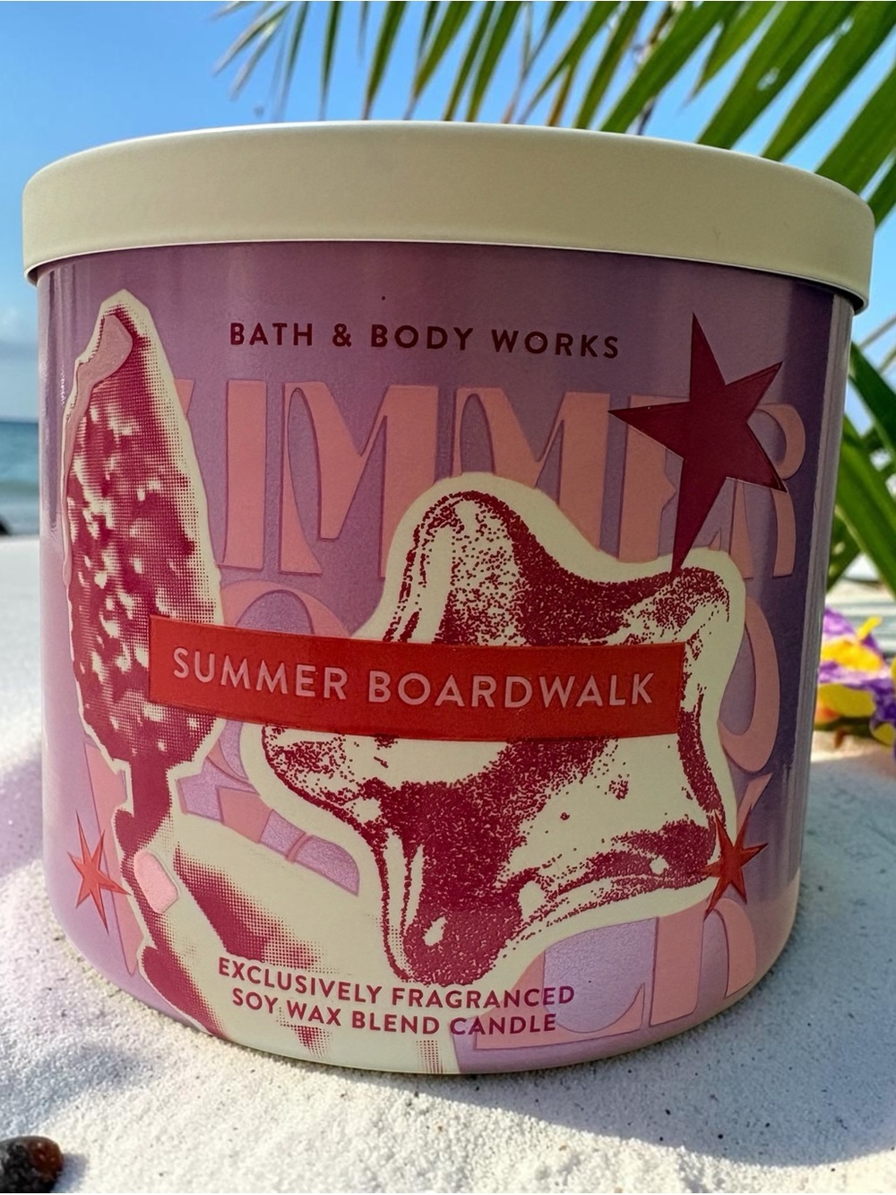NWT Bath & Body Works Summer Boardwalk 3 Wick 14.5 Ounce Candle
